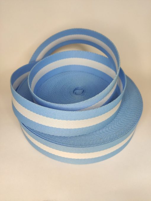 ALÇA LISTRADA 4CM- BRANCO COM AZUL