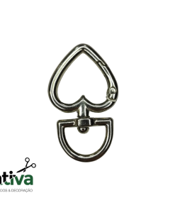 MOSQUETÃO CORAÇÃO PRATA 1.5CM
