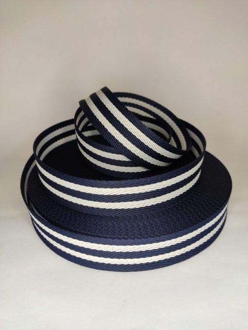 ALÇA LISTRADA 3 CM- AZUL MARINHO COM BRANCO