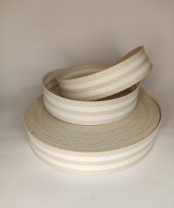 ALÇA LISTRADA 3 CM- MARFIM COM BRANCO