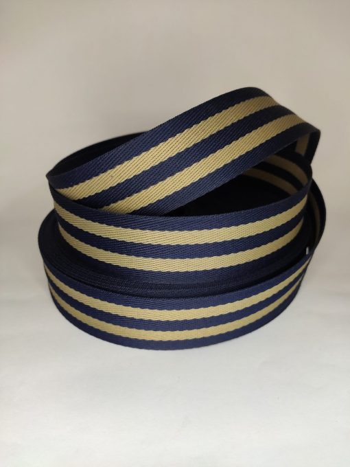 ALÇA LISTRADA 4CM AZUL MARINHO COM BEGE