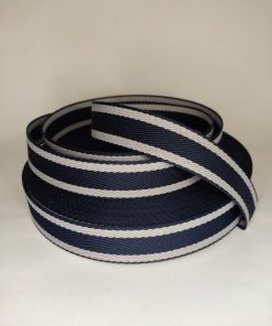 ALÇA LISTRADA 3CM AZUL MARINHO COM BRANCO