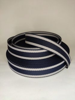 ALÇA LISTRADA 3CM AZUL MARINHO COM BRANCO