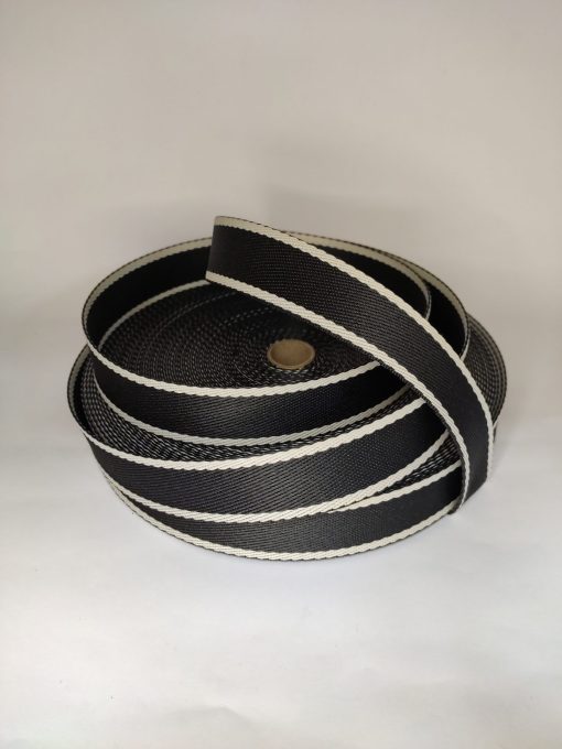 ALÇA LISTRADA 3 CM- BRANCO COM PRETO