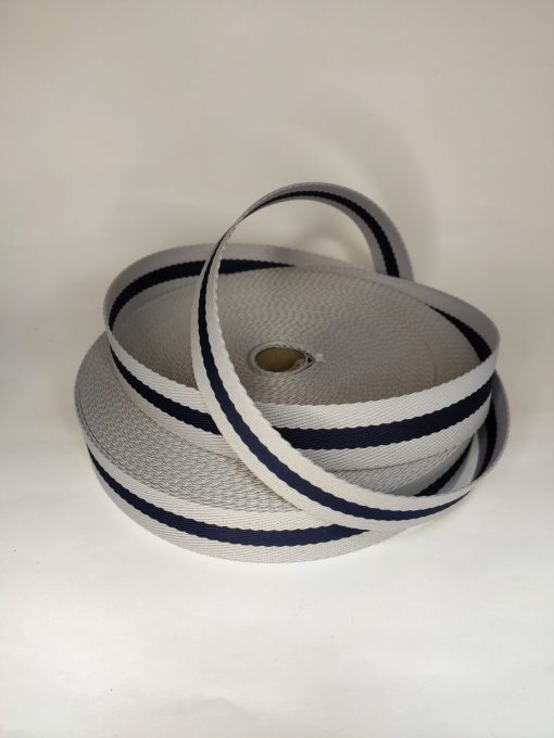 ALÇA LISTRADA 3 CM- CINZA COM MARINHO