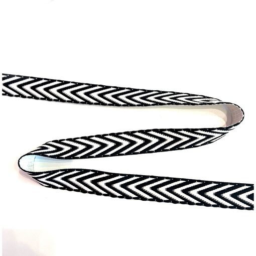 ALÇA ESTAMPADA 3CM- ZIG ZAG- PRETA