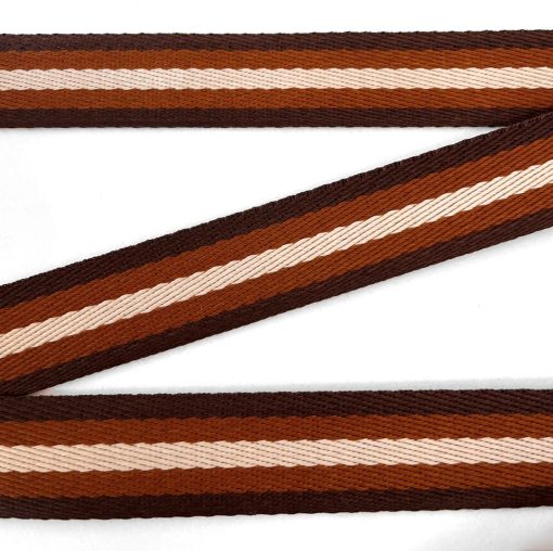 ALÇA LISTRADA 3 CM - MARROM, CARAMELO E BRANCO