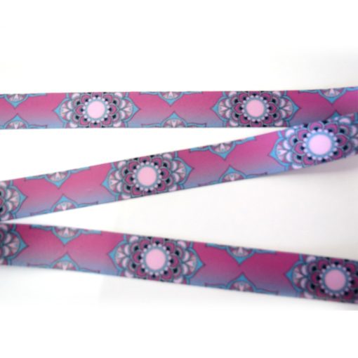 ALÇA ACETINADA 3 CM - MANDALA ROSA