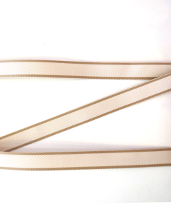 ALÇA 3CM LISTRADA - CARAMELO COM MARFIM