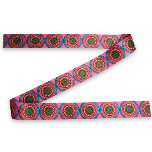 ALÇA ESTAMPADA 4CM- MANDALA ROSA