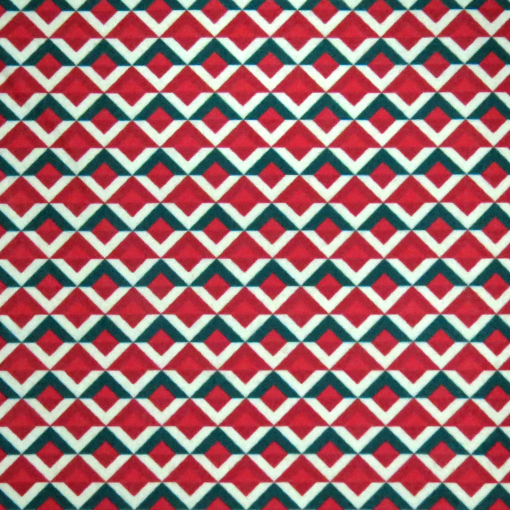 FELTRO SANTA FE - GEOMETRICO VERDE/VERMELHO