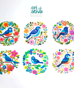 ESTAMPA FÁCIL - PÁSSAROS COLORIDOS